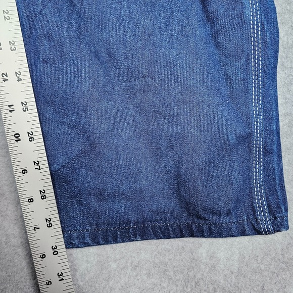 Round House Bib Overalls Mens 32 X 32 Denim Pockets Carpenter Workwear Utility - Picture 12 of 13